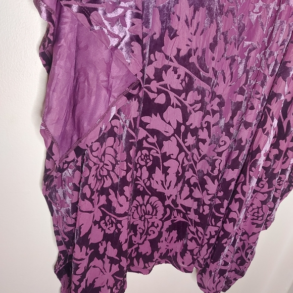 Ellos Purple Velour Stretchy Tunic Top - Picture 4 of 6